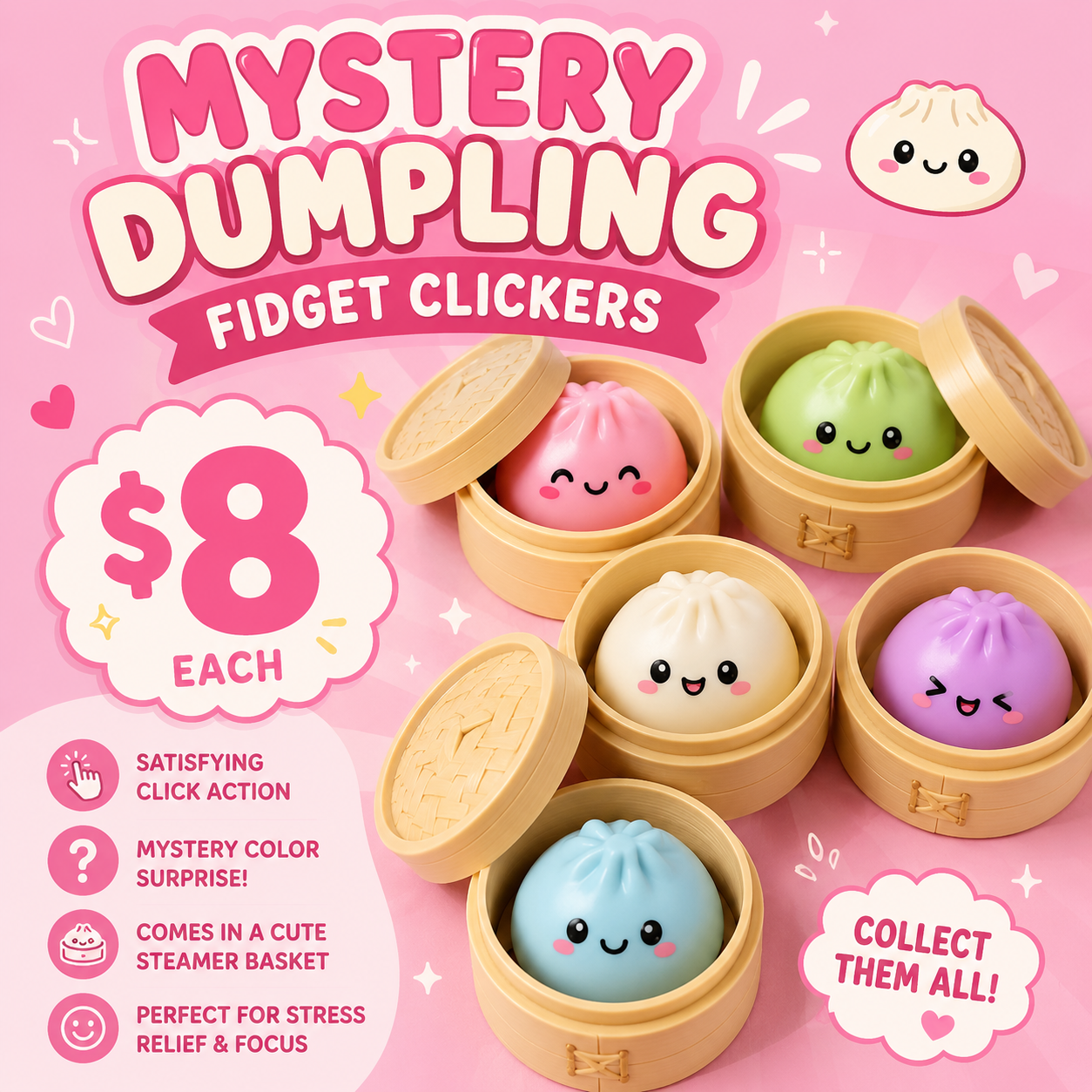 Dumpling fidget clickers